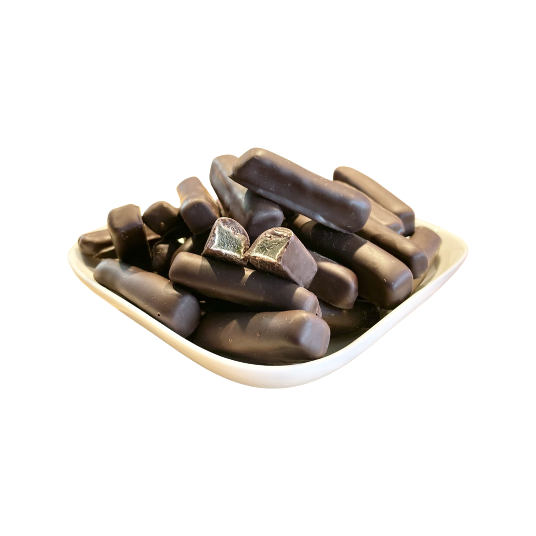 Ingwerstäbchen in Zartbitterschokolade