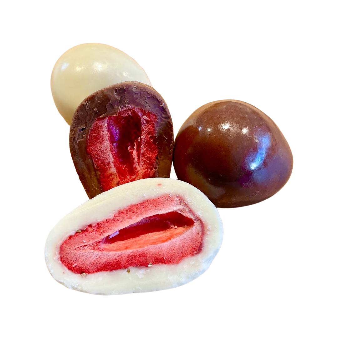 Erdbeeren in Vollmilchschokolade